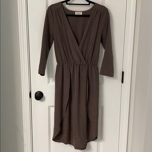 Everly Taupe 3/4 Sleeve Dress